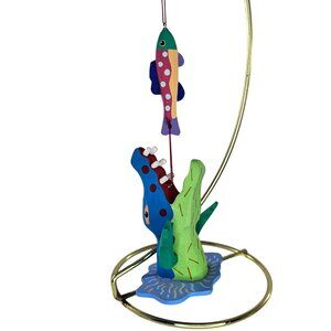 Handcrafted Wooden Fish & Alligator Ornament Christmas Decor